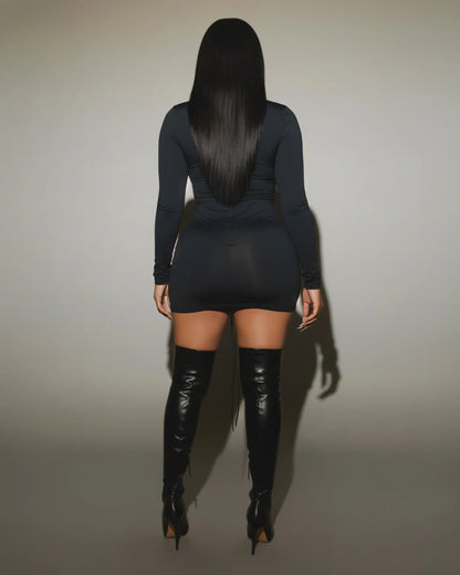 Mitch Lace-Up Bodycon Mini Dress